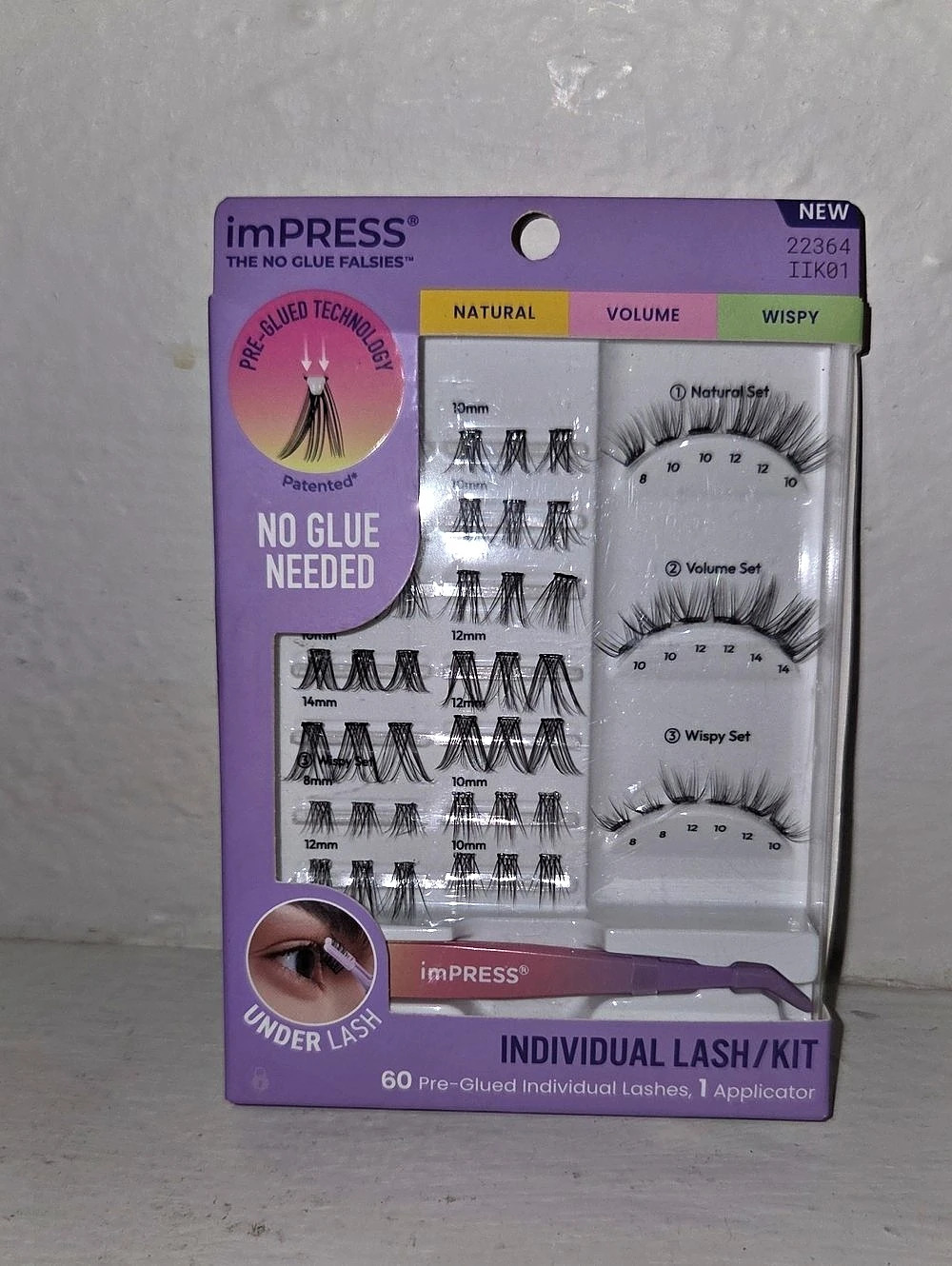 imPRESS Individual Lash Kit Pre-Glued Individual Lashes Purple NWT